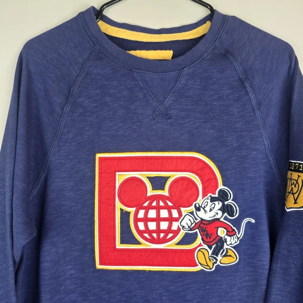 Disney Mens US S WALT DISNEY WORLD 1971 Letterman‎ SWEATSHIRT VARSITY RETRO.E124 - Picture 2 of 12